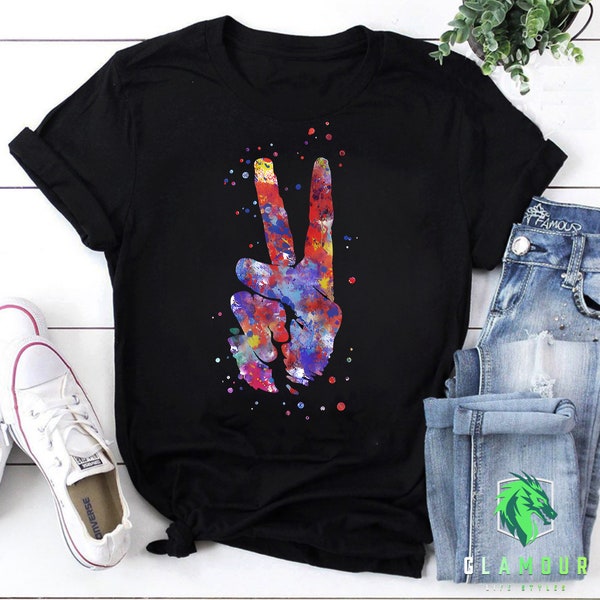 Peace Sign Language Unisex Vintage T-Shirt, Sign Language Shirt, Love Sign Language Shirt, Learn Sign Language Shirt