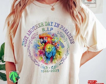 Memorial Rip Jimmy Buffett With Parrot Fan Parrothead Island Vintage T-Shirt, Parrot Bird Shirt, For Parrot Lover Shirt, Jimmy Buffett Shirt