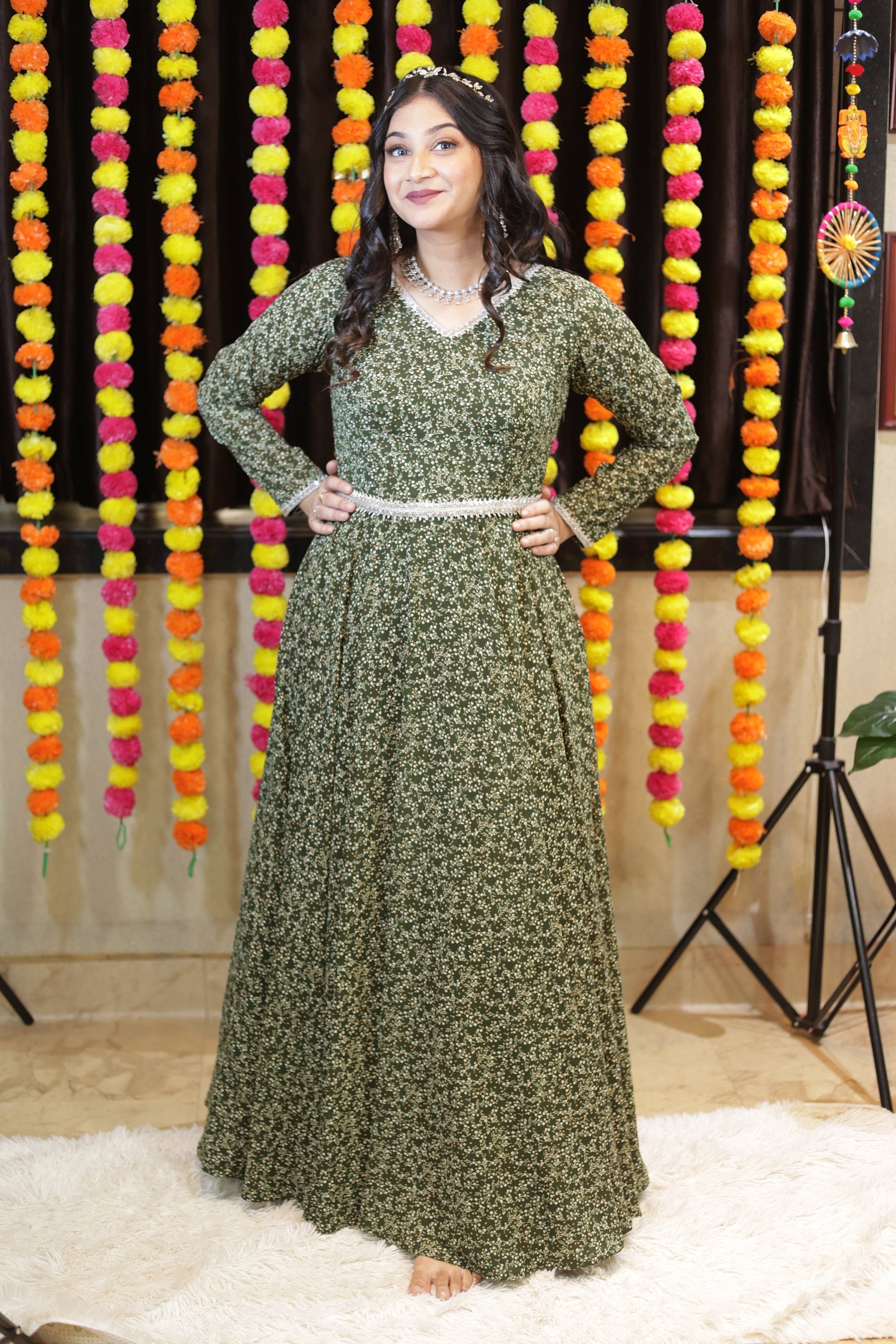 Bhavana top mehndi dress