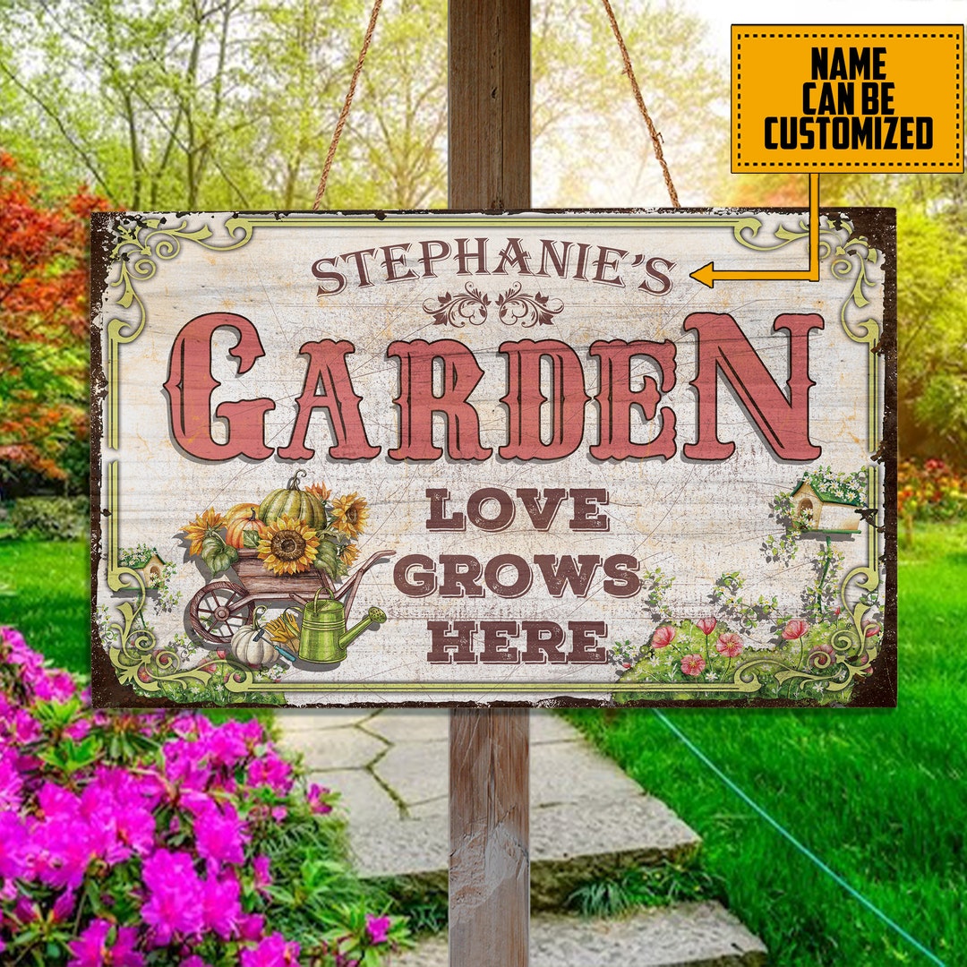 Personalized Garden Sign, Garden Wooden Sign Green House Sign