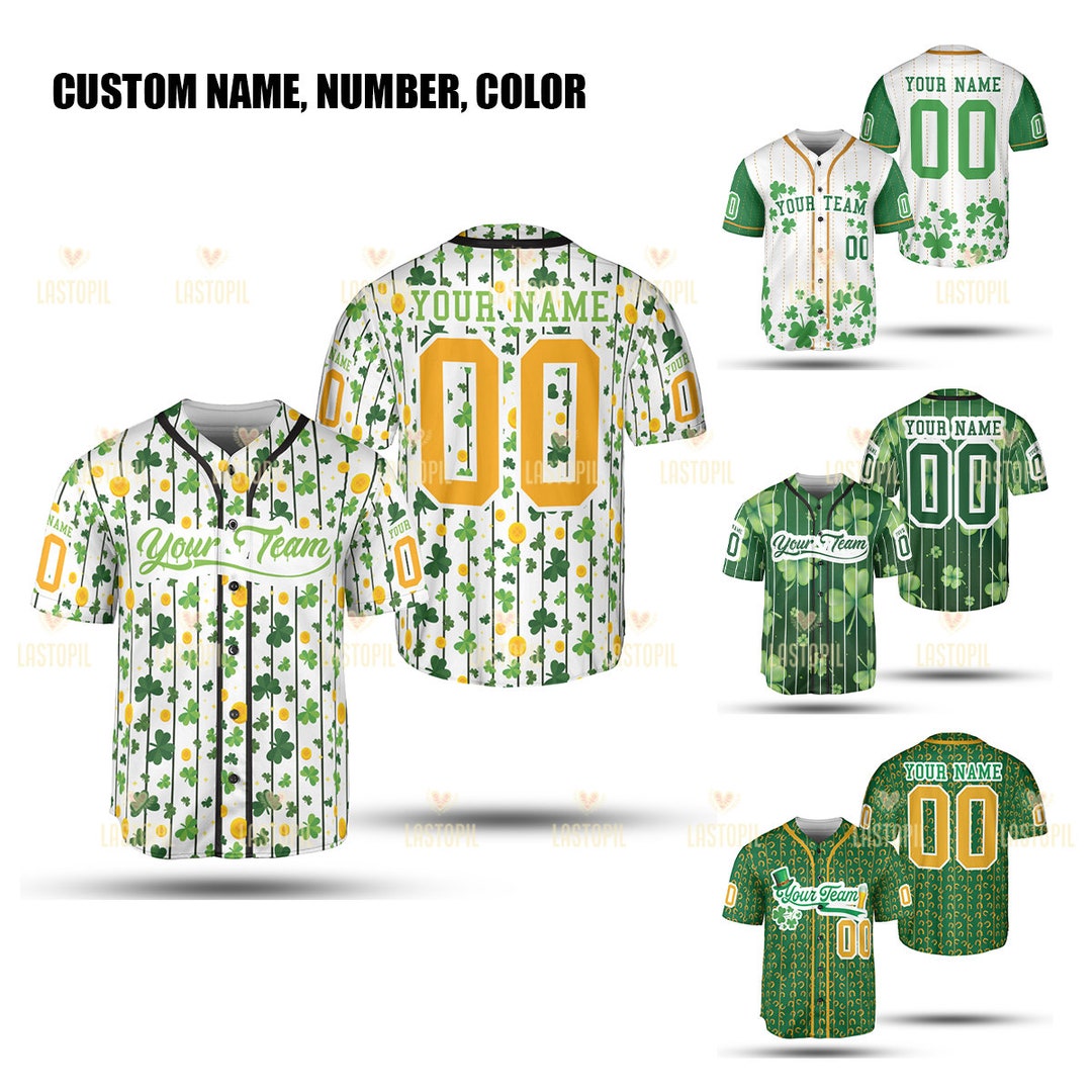 Personalized St Patrick's Day Baseball Jersey Baseball Team Shirt ...