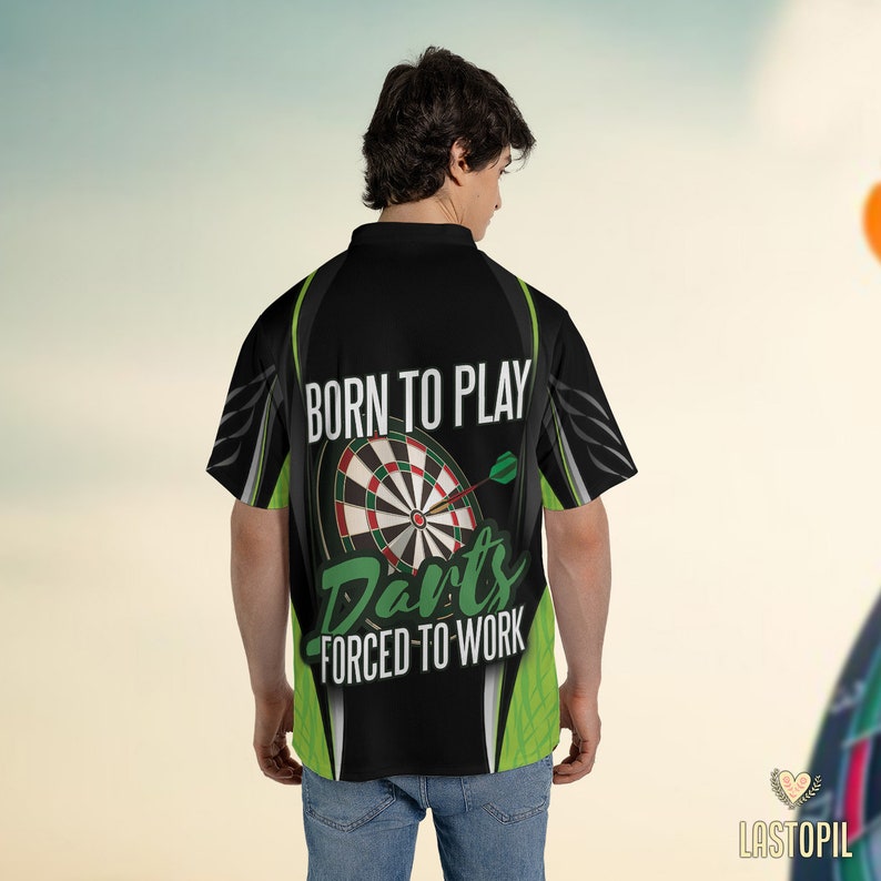 Born to Play Darts Jersey, Darts Zipper Polo Jersey, Gift for Dart