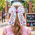 Custom Name School Hair Bow, Back to School Hair Bow with Name, First Day of Kindergarten Hair Bow For Girls, PreK Hairbow product logo