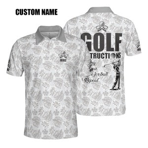 Personalized Golf Instruction Polo Shirt All Over Print Tropical Golf Polo Shirt Gifts For Golf Team Golfers Dad, Grandpa Men&#39;s Golf Shirt