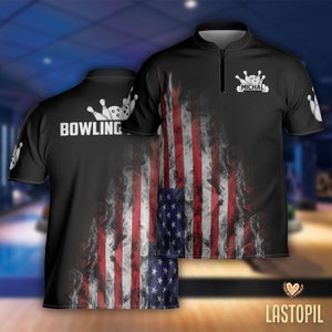 Personalized Name America Bowling Jersey Bowling Shirt Gift For Bowling Player Bowlers Bowling Team Shirt Gift For Him