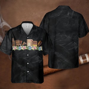 Cigar Smoke Hawaiian Shirt, Mencave Club Cigar Shirt, Wine Club Shirt, Dad Gift, Night Club Lover Gift, Cigar Shirt