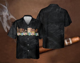Cigar Smoke Hawaiian Shirt, Mencave Club Cigar Shirt, Wine Club Shirt, Dad Gift, Night Club Lover Gift, Cigar Shirt