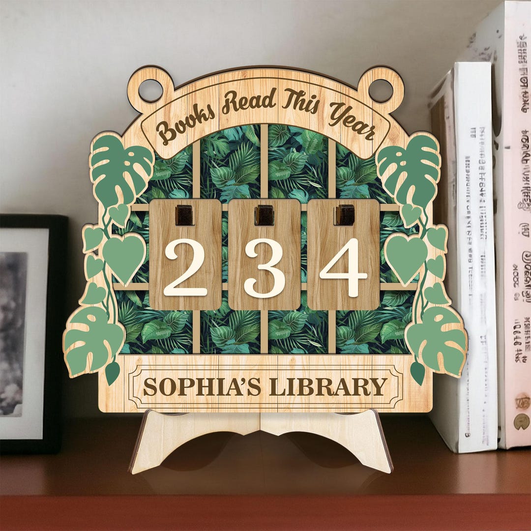 Personalized Reading Tracker Wooden Sign,books Read This Year Wood Sign ...