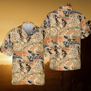 American Native Hawaiian Shirt, Summmer Hawaiian Shirt, Tribals Aloha Shirt, Summer Shirts, American Tribe Shirt