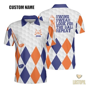 Personalized Golfing Polo Shirt All Over Print Golf Polo Shirt Gifts For Golfers American Short Sleeve Lightweight Men's Golf Shirts