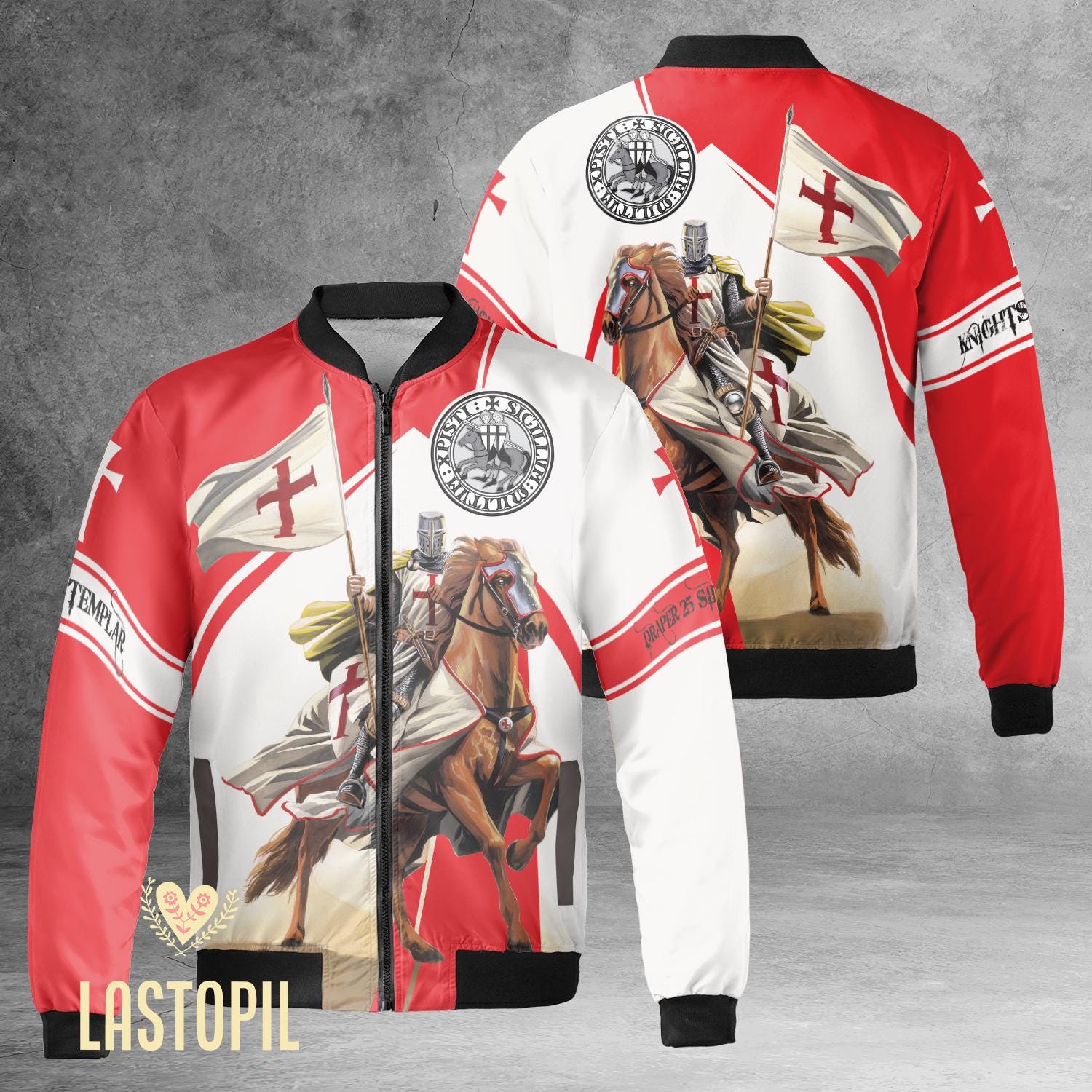 Knight Templar Son of God Bomber Jacket, Christian Baseball Jacket