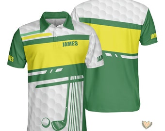 Personalized Golf Polo Shirt Gifts For Golfers Golfing Lover American Polo Men's Golf Shirts Short Sleeve Polo Lightweight Gift For Dad
