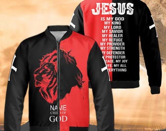 Jesus Bomber Jacket, Christian Baseball Jacket, Faith Streetwear for Men Women Kids, Religious Matching Jackets, Jesus Gift Outfit