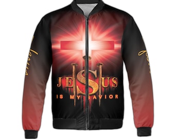 Jesus Bomber Jacket, Christian Baseball Jacket, Faith Streetwear for Men Women Kids, Religious Matching Jackets, Jesus Gift Outfit