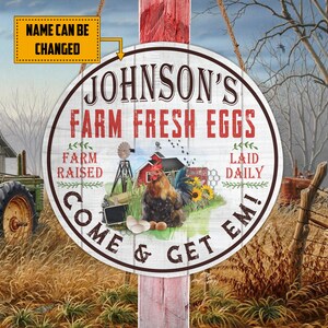 Personalized Farm Fresh Eggs Wood Sign Farm House Wooden Sign Farm Eggs Hen House Decor Patio And Outdoor Decoration