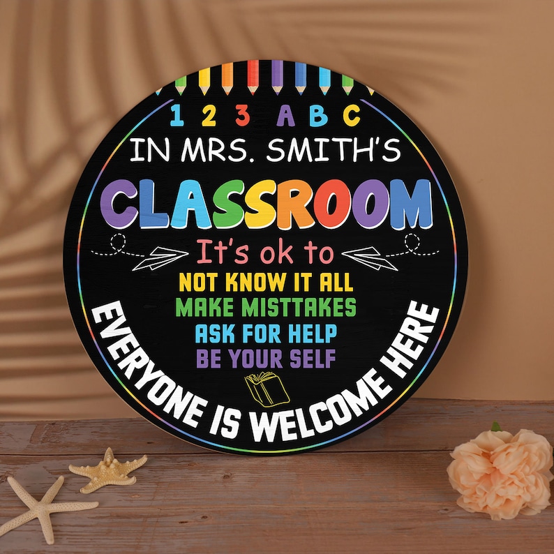 Mistakes Welcomesign Personalized Welcome to Classroom Sign, Teacher Sign, Classroom Sign ...