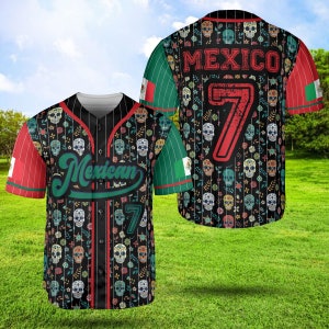 Camiseta personalizada de béisbol Cinco De Mayo Camiseta del equipo de béisbol de México Camisetas personalizadas de México Camiseta juvenil Regalo para la fiesta mexicana