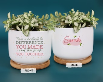 Personalisiertes Ruhestandsgeschenk, unterschätzen Sie niemals den Unterschied, den Sie gemacht haben, Sukkulentenblumentopf, offiziell im Ruhestand befindliches Wertschätzungsgeschenk
