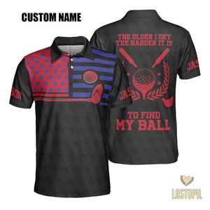 Personalized Golfer Find My Ball Polo Shirt American Polo Men&#39;s Golf Shirts Short Sleeve Polo Lightweight Gifts For Golfers Golfing Lover