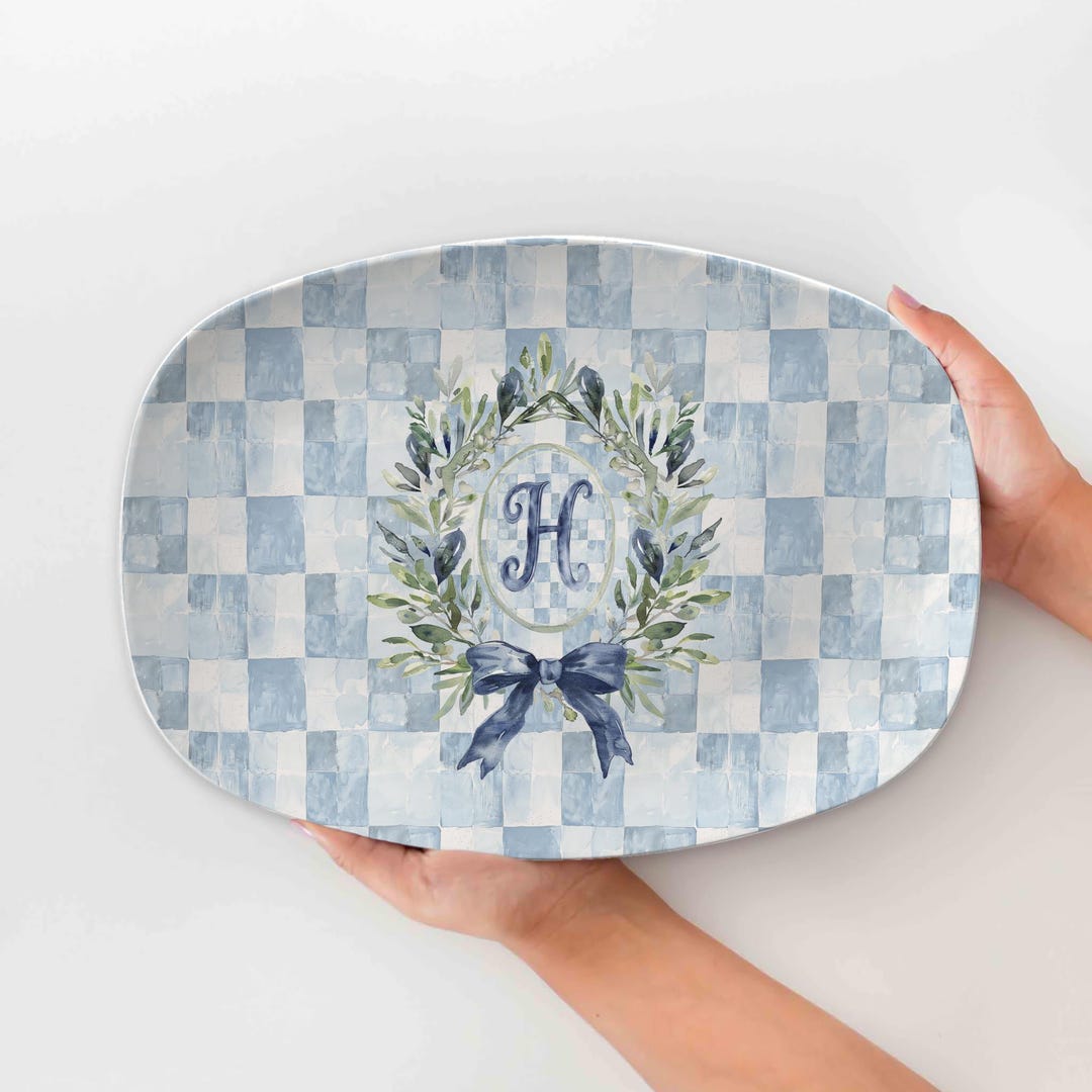 Personalized Platter, Custom Serving Plate, Monogram Custom, Wedding Gift, Chinoiserie Plate New Home Gift for Newlyweds