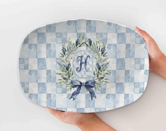 Personalized Platter, Custom Serving Plate, Monogram Custom, Wedding Gift, Chinoiserie Plate New Home Gift for Newlyweds
