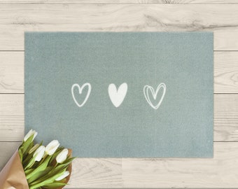 waschbare Fußmatte Fashion "3 Herzen"