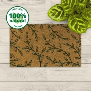 Eco printed coconut doormat - approx. 45 x 75 cm