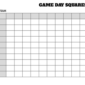 Game Day Squares | Printable Digital Download