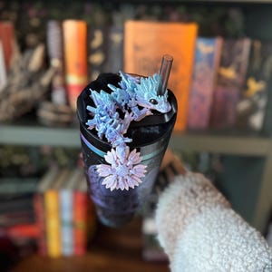Baby Dragon Stanley Straw Topper | Sunflower Dragon | 3d Printed Dragon | Stanley Straw Topper | Fidget Toy