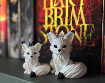 Dekoracja z onyksu rtęciowego | Mały lis | Osha | Wystrój książkowy | Dekoracja półki na książki | Siarka