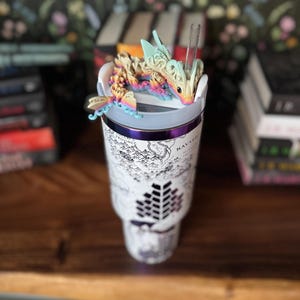Baby Dragon Stanley Straw Topper | Butterfly Dragon | 3d Printed Dragon | Stanley Straw Topper | Fidget Toy