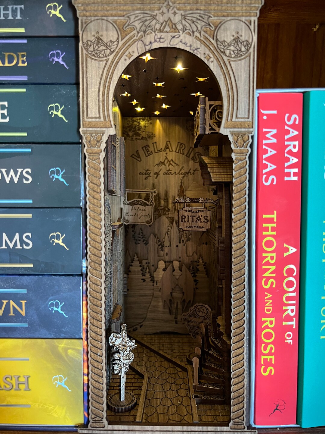 ACOTAR Book Nook Velaris Booknook Book Shelf Decor Etsy