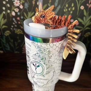 Baby Dragon Stanley Straw Topper | Axolotl Dragon | 3d Printed Dragon | Stanley Straw Topper | Fidget Toy
