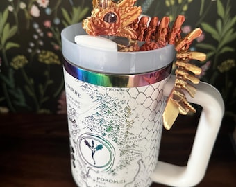 Topper con cannuccia Stanley Baby Dragon / Drago Axolotl / Drago stampato in 3D / Topper con cannuccia Stanley / Giocattolo antistress