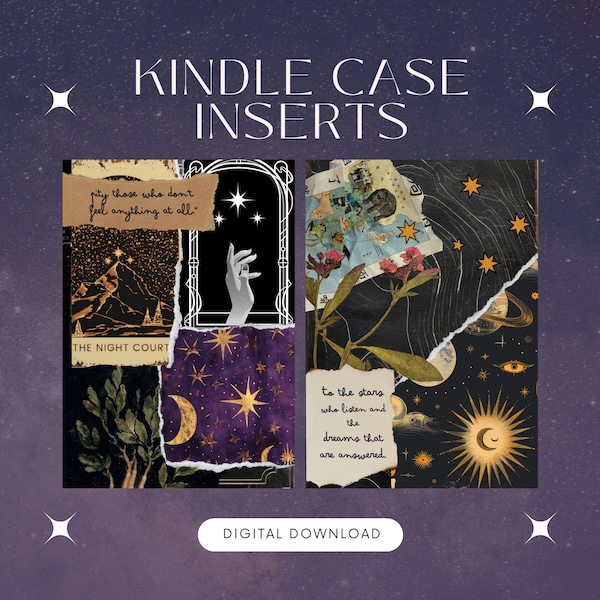 ACOTAR Kindle Insert for Clear Case - PRINTABLE - Paperwhite & Basic: Fairycore | Night Court | Fairies | Sarah J. Maas | Vintage | Bookish