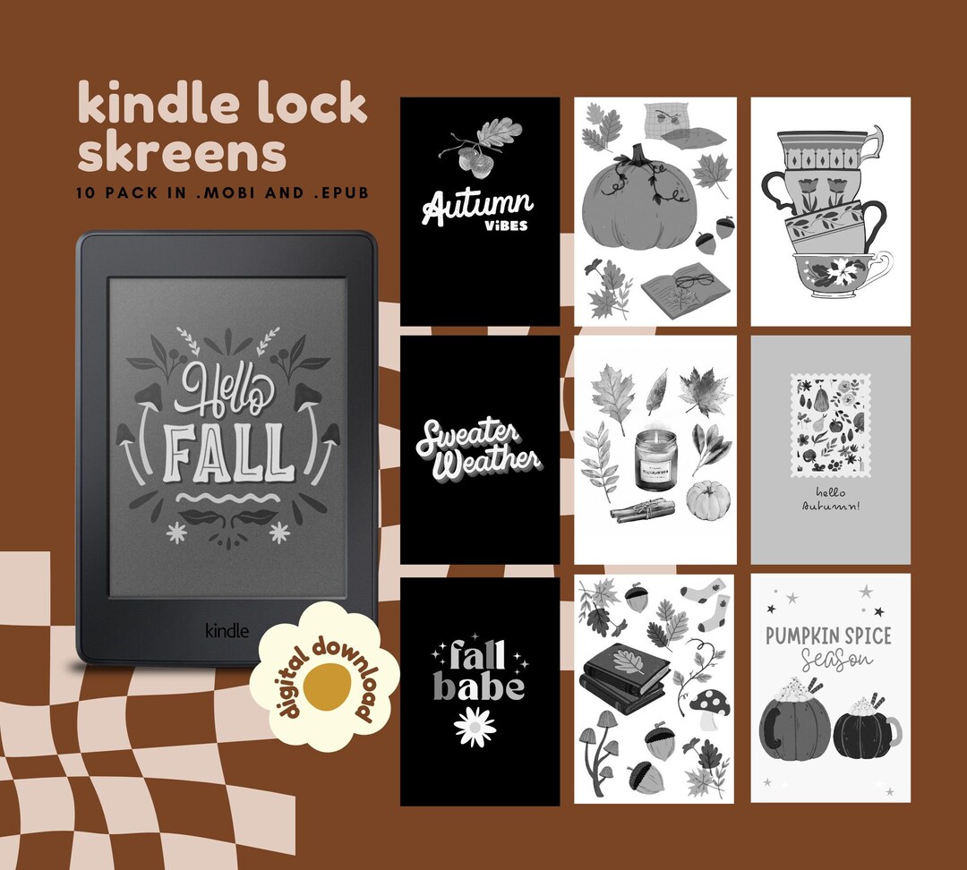 10 Fall / Autumn Kindle Lock Screens, Paperwhite Lock Screen, Kindle Screen Saver, Custom Kindle