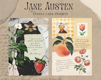Jane Austen Kindle Insert: Vintage Book Cover Art (Digital Download)