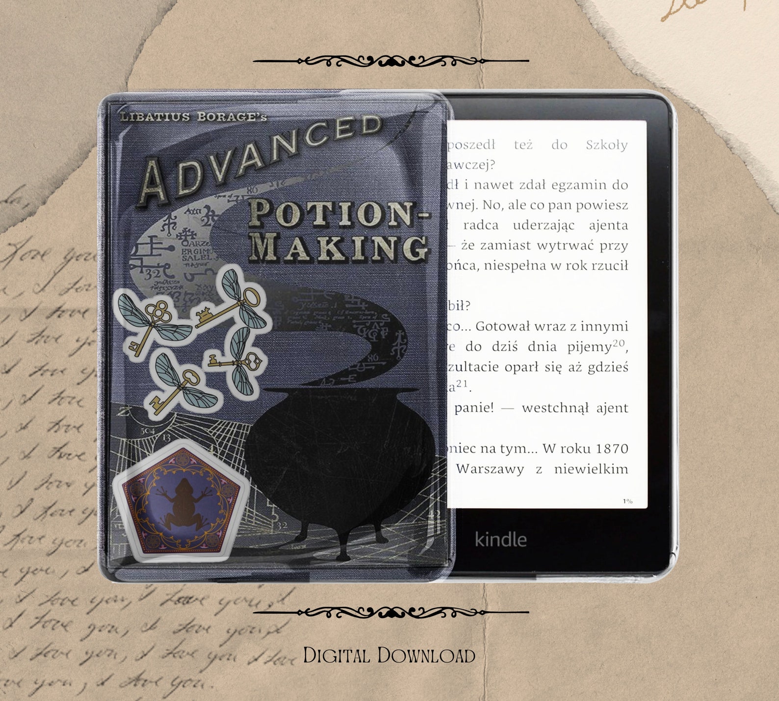 Hogwards Wizard Potter Case Inserts, for Kindle PRINTABLE Prints