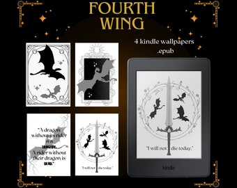 Fourth wing book 4 kindle wallpapers paperwhite lock screen, kindle screen saver, custom kindle, kindle wallpaper, Digital download, epub