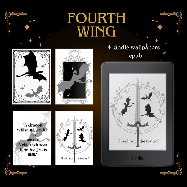 Fourth wing book 4 kindle wallpapers paperwhite lock screen, kindle screen saver, custom kindle, kindle wallpaper, Digital download, epub