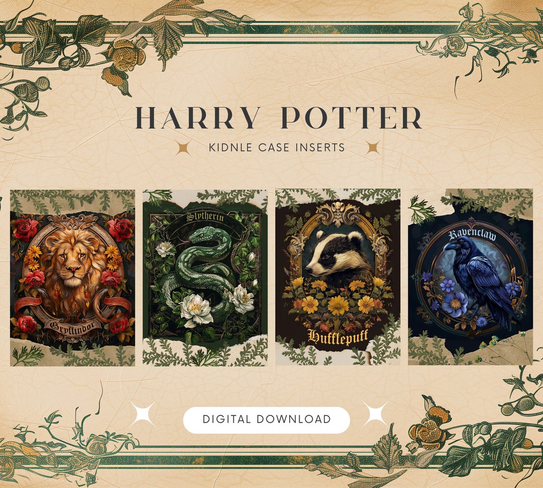 Houses Wizard Potter Case Inserts, for Kindle PRINTABLE Prints