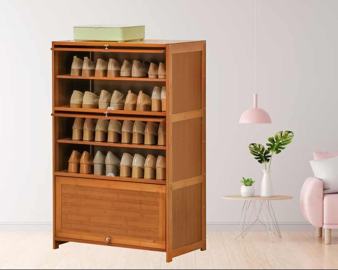 6-tier Bamboo Shoe Cabinet Multi Purpose Storage Cabinet With - Etsy