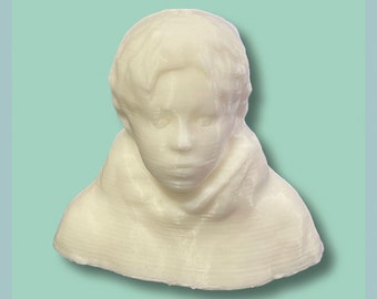 Custom 3D Portrait Bust Sculpture from Photo | Customized bust figurine Personalized COLORLESS Statue Gifts for Birthdays and Art!