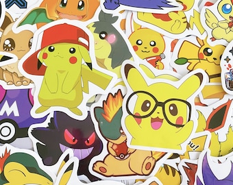 Pikachu Pokeball Anime Pokemon GO Inspired Fanart Glossy, Water Resistant,  Die Cut, Vinyl Sticker 