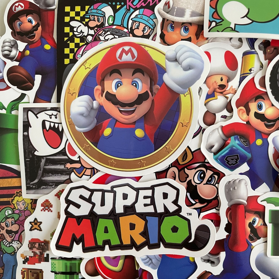 50pcs Super Mario Stickers Vinyl Decal Nintendo Mario Kart - Etsy