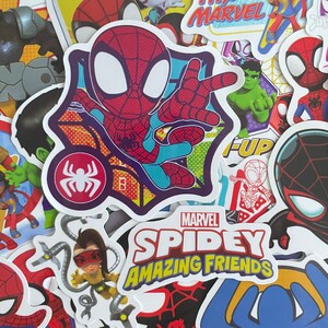 50 Spider-Man and Friends Stickers: Glossy Waterproof Decals