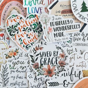 Bible Verse Stickers: Christian Waterproof Matte Decals - 50pcs
