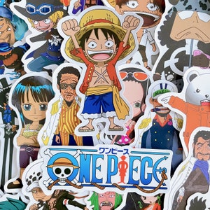 50pcs One Piece Stickers Vinyl Decal One Piece Sticker Pack, Glossy Finish, Waterproof PVC