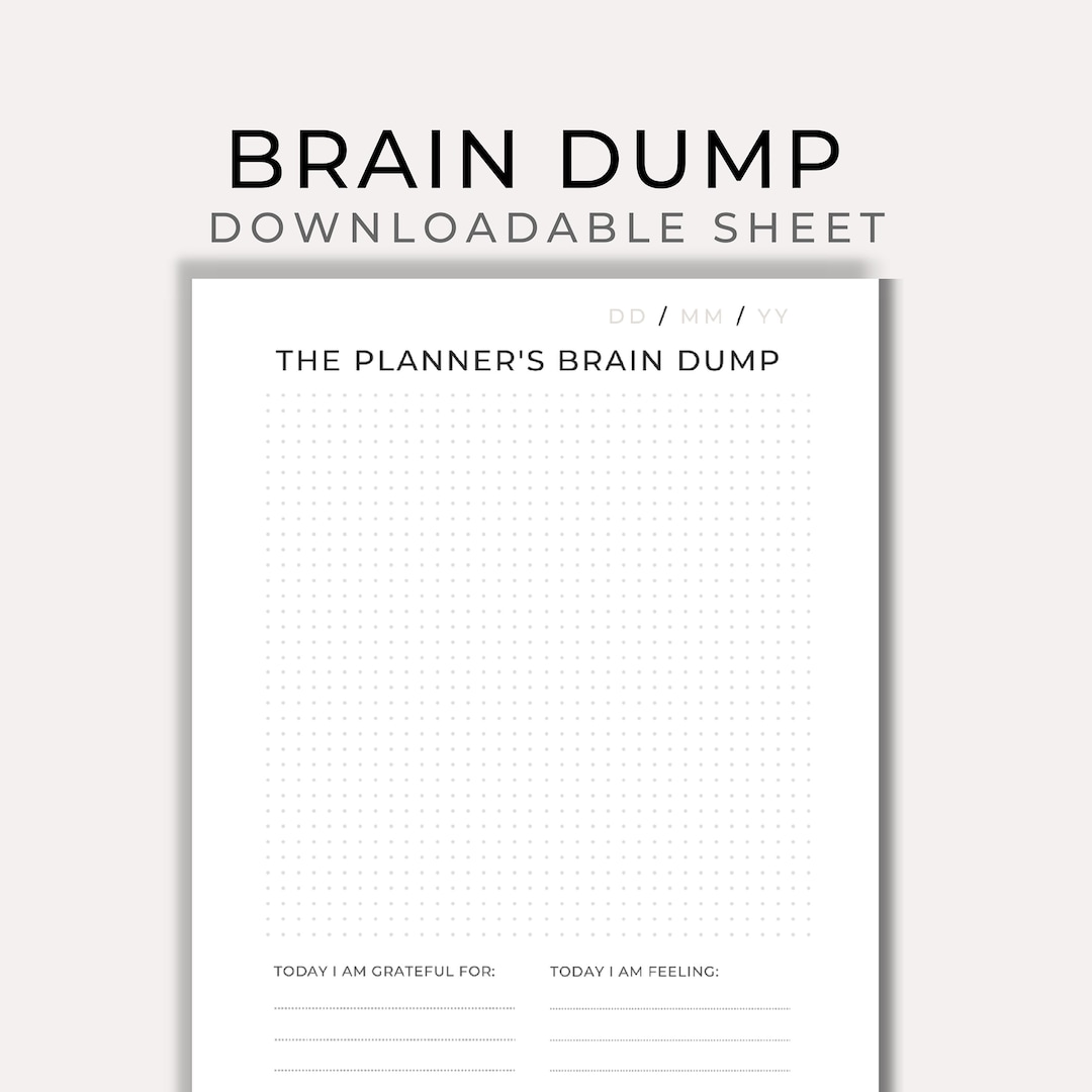Brain Dump Bullet Journal, Minimalist Printable Downloadable and Digital - Etsy