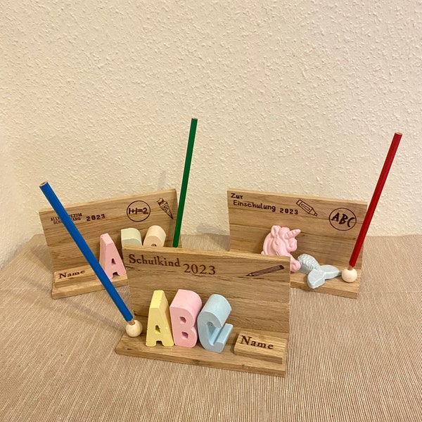 School enrollment set, school child 2023, gift idea for children, school start gift, school enrollment gift, wooden gift, street chalk